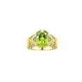 thumbnail image 1 of RYLOS Rings for Women 14K Gold Plated Silver Ring 12X10MM Gemstone &  Diamonds Great Ring for Middle or Pointer Finger August Peridot Jewelry Size 9.5, 1 of 7