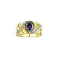 thumbnail image 1 of RYLOS Rings for Women 14K Gold Plated Silver Ring Classic 9X7MM Oval Gemstone & Diamonds June Alexandrite Jewelry Size 10, 1 of 6