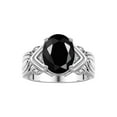 thumbnail image 1 of RYLOS Rings for Women 14K White Gold Ring 12X10MM Gemstone &  Diamonds Great Ring for Middle or Pointer Finger October Onyx Size 9.5, 1 of 8