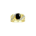 thumbnail image 1 of RYLOS Rings for Women 14K Gold Plated Silver Ring Classic 9X7MM Oval Gemstone & Diamonds Cabochon Onyx Jewelry Size 8, 1 of 7