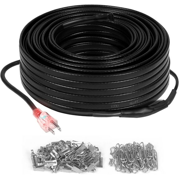 Rylpoint 100FT Heat Tape for Water Pipes, Roof Snow De-Icing, RV  Heating Cable,120 Volt 8W/ft