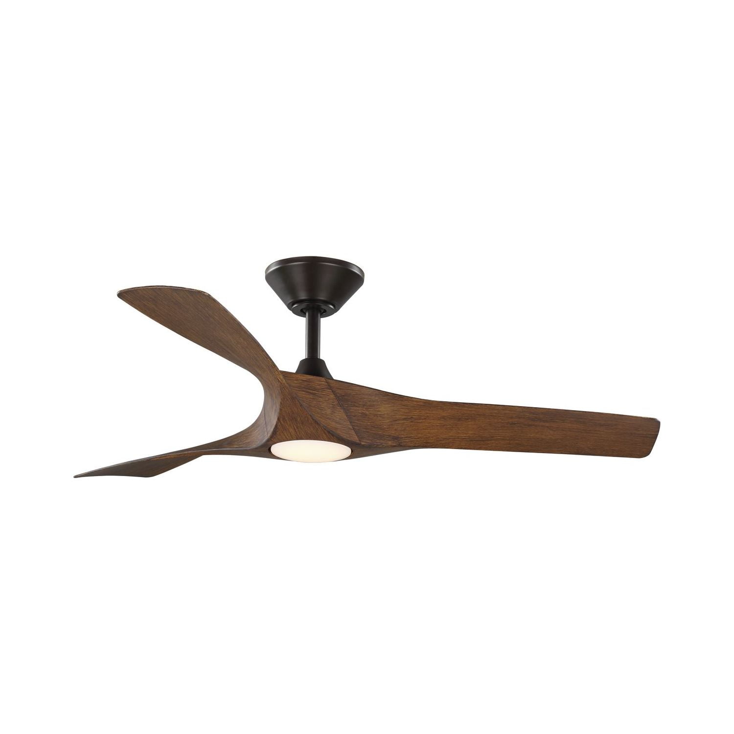 52'' Koa Woodgrain Smart Ceiling Fan with LED Light