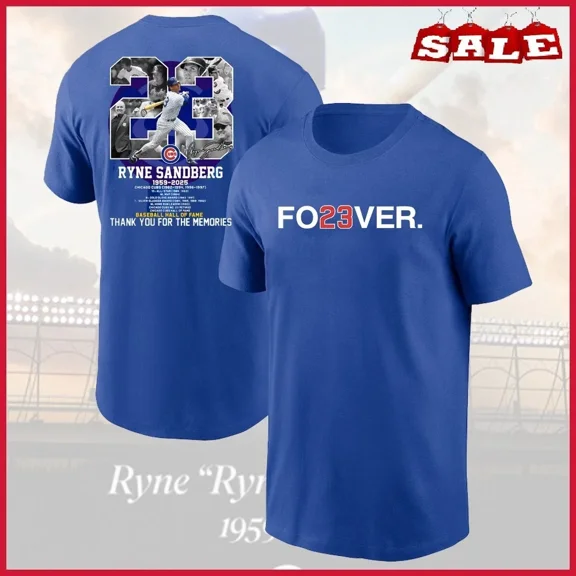 Ryne Sandberg Forever 23 A Legend Fo23ver Thank You For The Memory,Royal Blue Color,Size XL