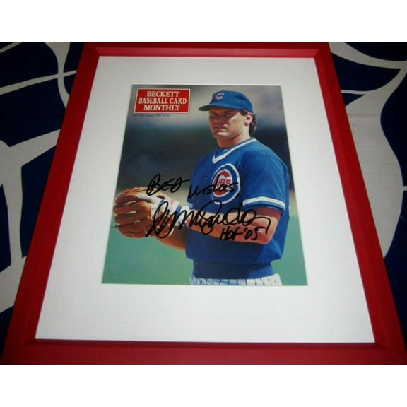 Ryne Sandberg autographed Chicago Cubs 1990 Beckett Baseball cover framed JSA