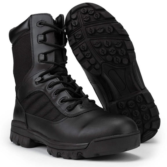 Ryno Gear 8" Coolmax Tactical Combat Side Zip Boots (Black)