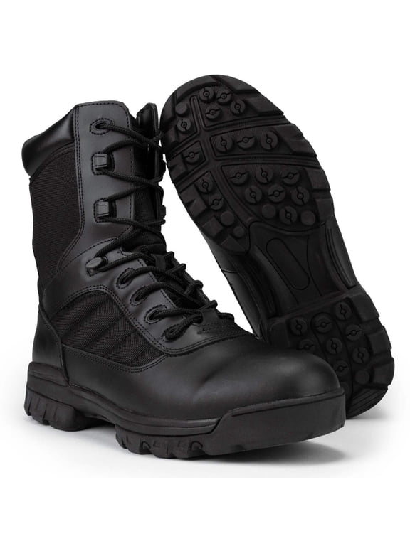Ryno Gear 8" Coolmax Tactical Combat Side Zip Boots (Black)