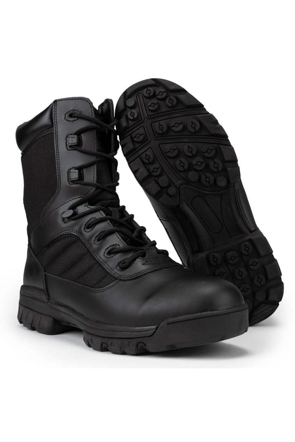 Ryno Gear 8" Coolmax Tactical Combat Side Zip Boots (Black)