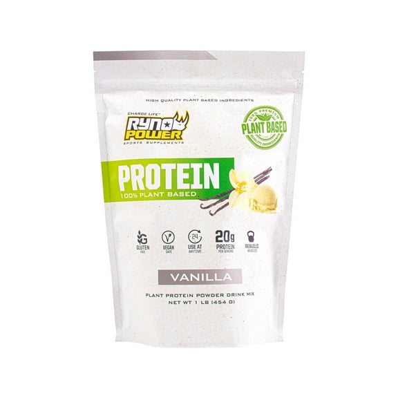 Ryno Power Plant-Based Protein, Drink Mix, Vanilla, Pouch, 10 servings