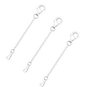 Rynsito 3 Pcs 925 Sterling Silver Necklace Extender, Durable Chain Extenders, Necklace Bracelet Anklet Jewelry Extension for Women, 2Inch