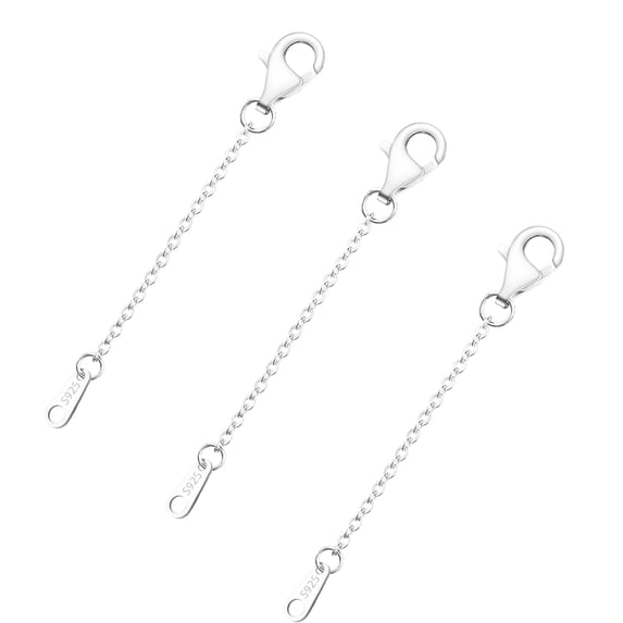 Rynsito 3 Pcs 925 Sterling Silver Necklace Extender, Durable Chain ...