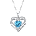 thumbnail image 1 of Mother's Day Gifts for Women, I Love You Always and Forever Necklace, Sterling Silver Heart Pendant with Birthstone, Jewelry Gifts for Mother, Girlfriend, Lover, Wife, 1 of 8