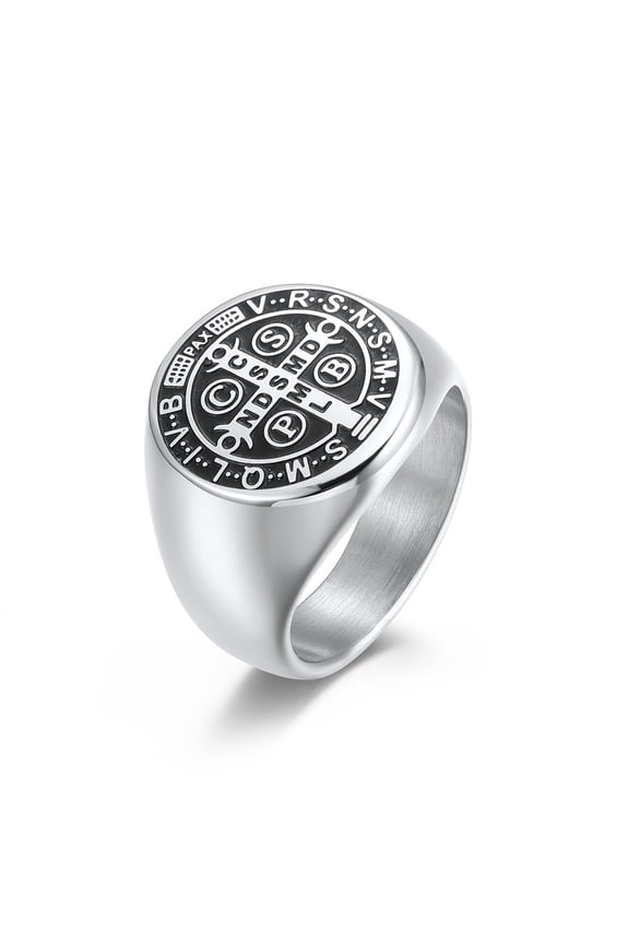 St Benedict Rings Exorcism Saint Benedict Ring Medalla de San Benito Jewelry Protection Religious Gifts for Men
