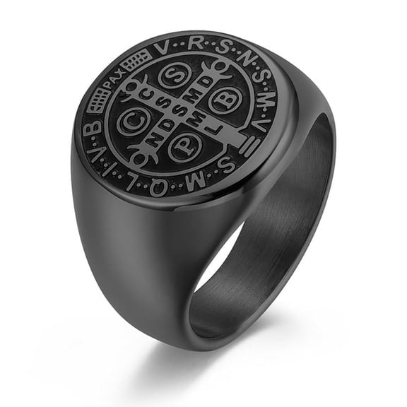 St Benedict Rings Exorcism Saint Benedict Ring Medalla de San Benito Jewelry Protection Religious Gifts for Men