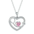 thumbnail image 1 of Rynsito Stethoscope Necklace 925 Sterling Silver Nurse Pendant with 12 Months Birthstone, Graduation Gifts Medical Jewelry for Doctor Nurse Medical Student RN, 1 of 5