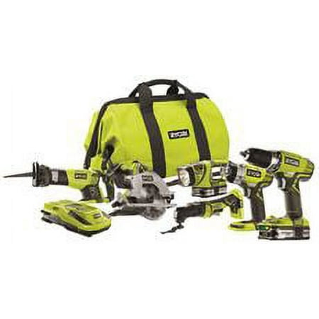 Ryobi 18-Volt Tool Combo Kit, 6-Piece