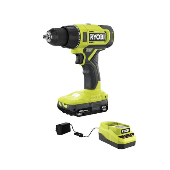 Ryobi 18V Cordless Drill Driver 1/2 inch, 515 in lbs Torque, 1.5 Ah ...