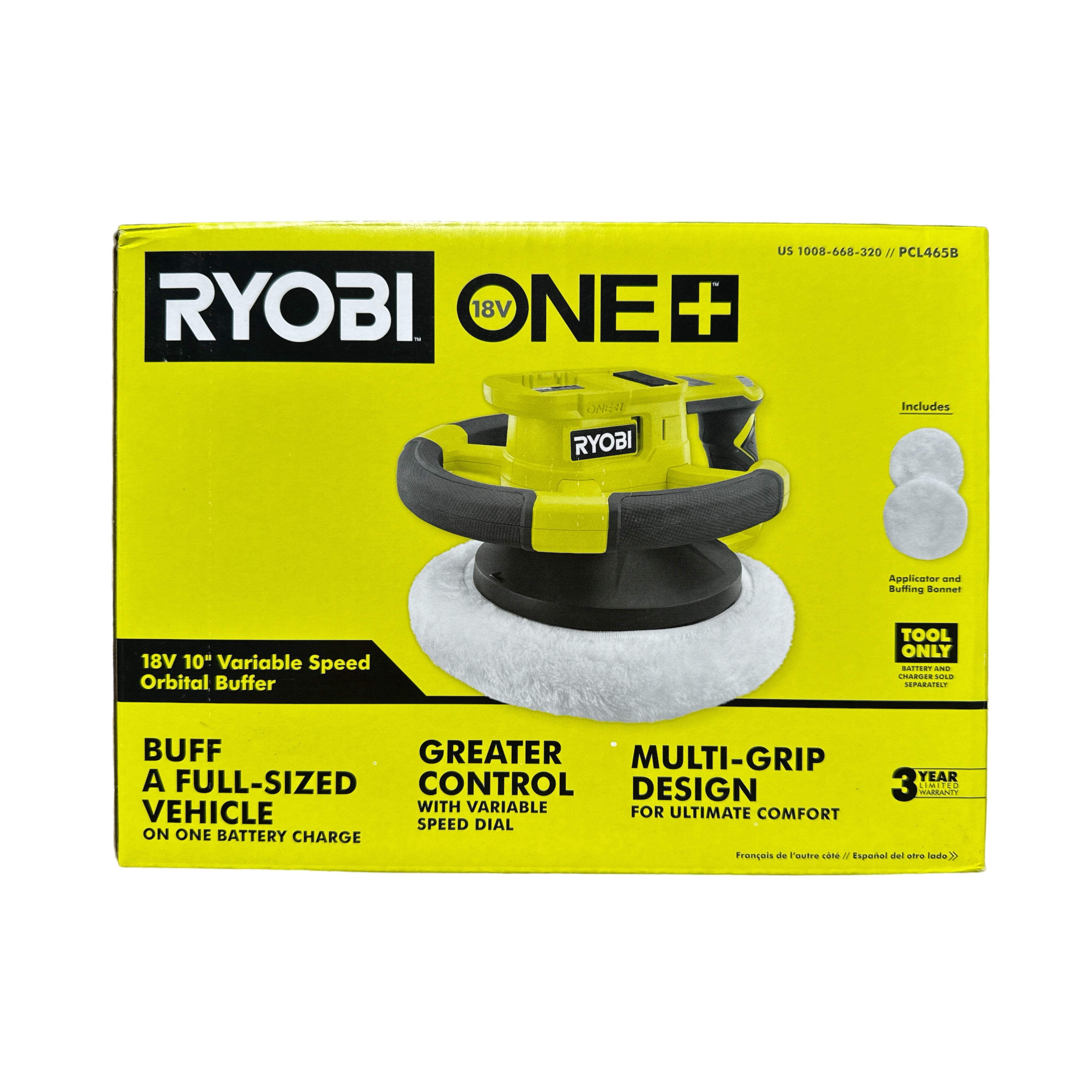 Ryobi, Cordless Orbital Buffer, 18-Volt ONE+, 10 in. Variable