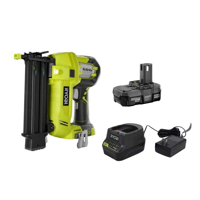 Ryobi 18V One+ 18 Gauge Cordless Brad Nailer Kit (Includes: P320 Brad Nailer , P102 Lithium-Ion Battery Pack, P118b Charger), Size: 8 in