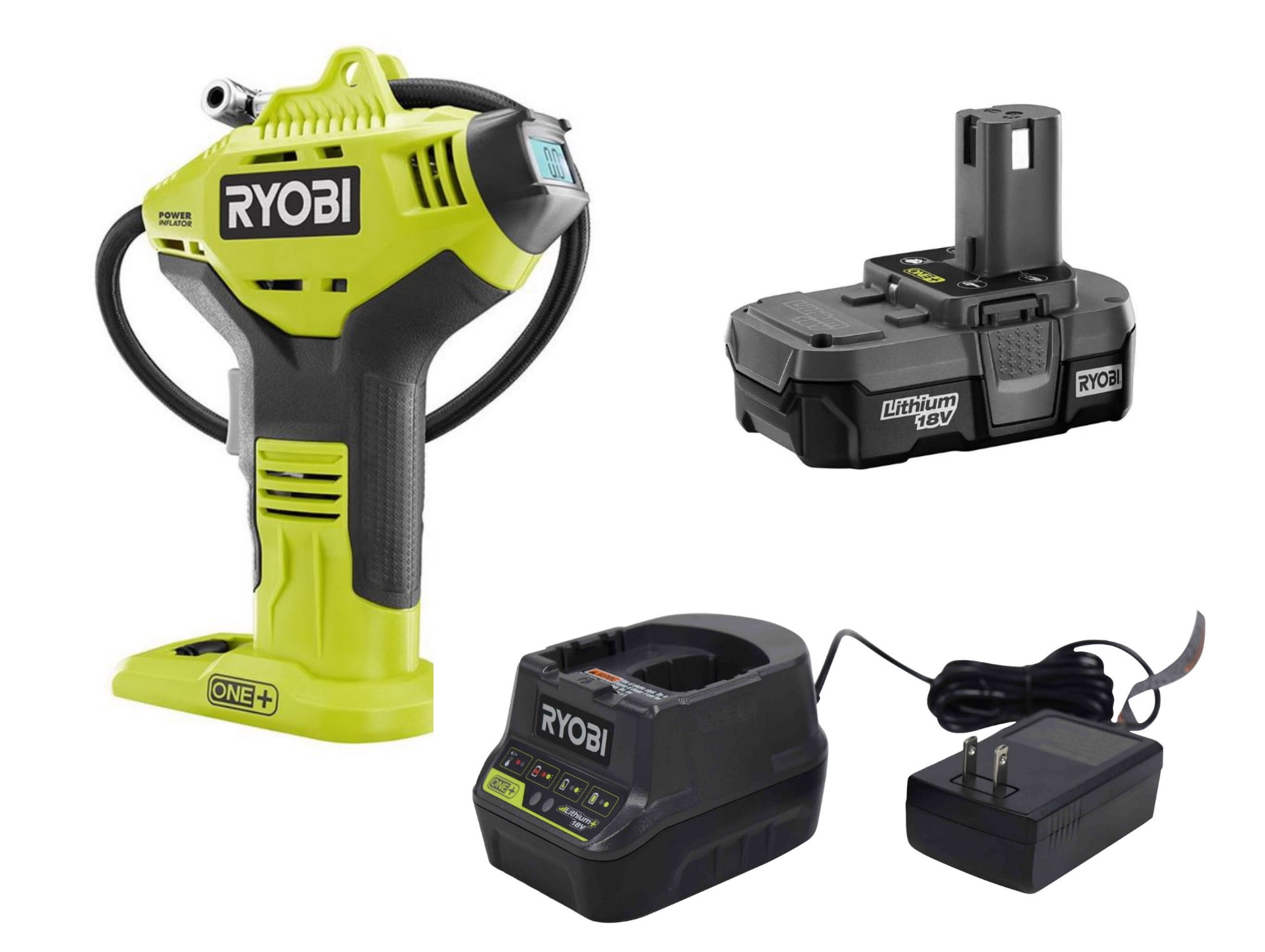 Ryobi 18V ONE+ Power Tire Kit - Cordless, High Pressure (Incl