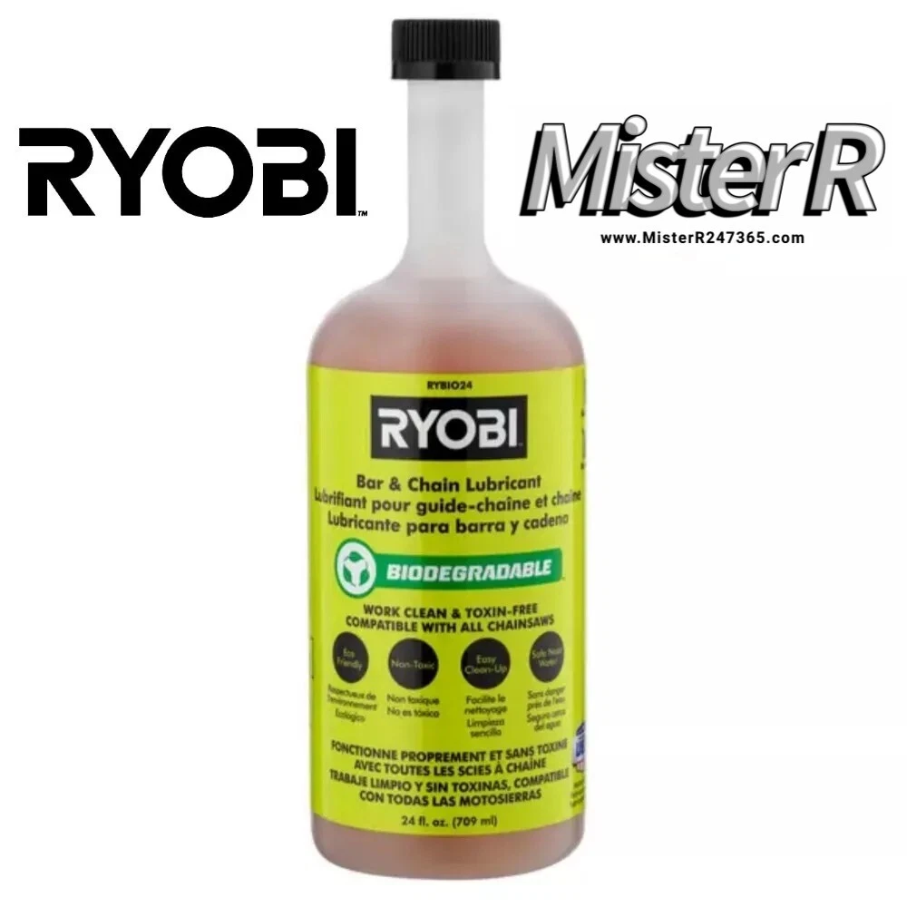 Ryobi Biodegradable Bar & Chain Lubricant Chainsaw Oil New 24 Oz Bottle
