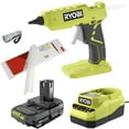 thumbnail image 1 of Ryobi Cordless Full Size Glue Gun Bundle with 18-Volt Lithium-ion 1.5 Ah Battery, 18-Volt Charger, Buho Pocket Flashlight and Arrow (12 Pack) 1/2 Inch Glue Sticks, 1 of 6
