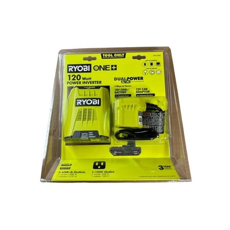 RYOBI ONE+ 18V 120-Watt 12V Automotive Power Inverter with Dual USB Ports