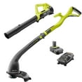 thumbnail image 1 of Ryobi ONE+ 18-Volt Lithium-Ion String Trimmer/Edger and Blower/Sweeper Combo Kit 2.0 Ah Battery and Charger Included, 1 of 5