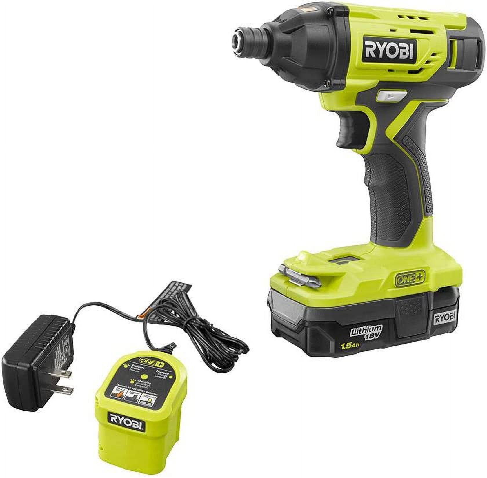 Ryobi ONE+ 18V Cordless 1/4 in. Impact Driver Kit with 1.5 Ah Battery and Charger (P235AK1)