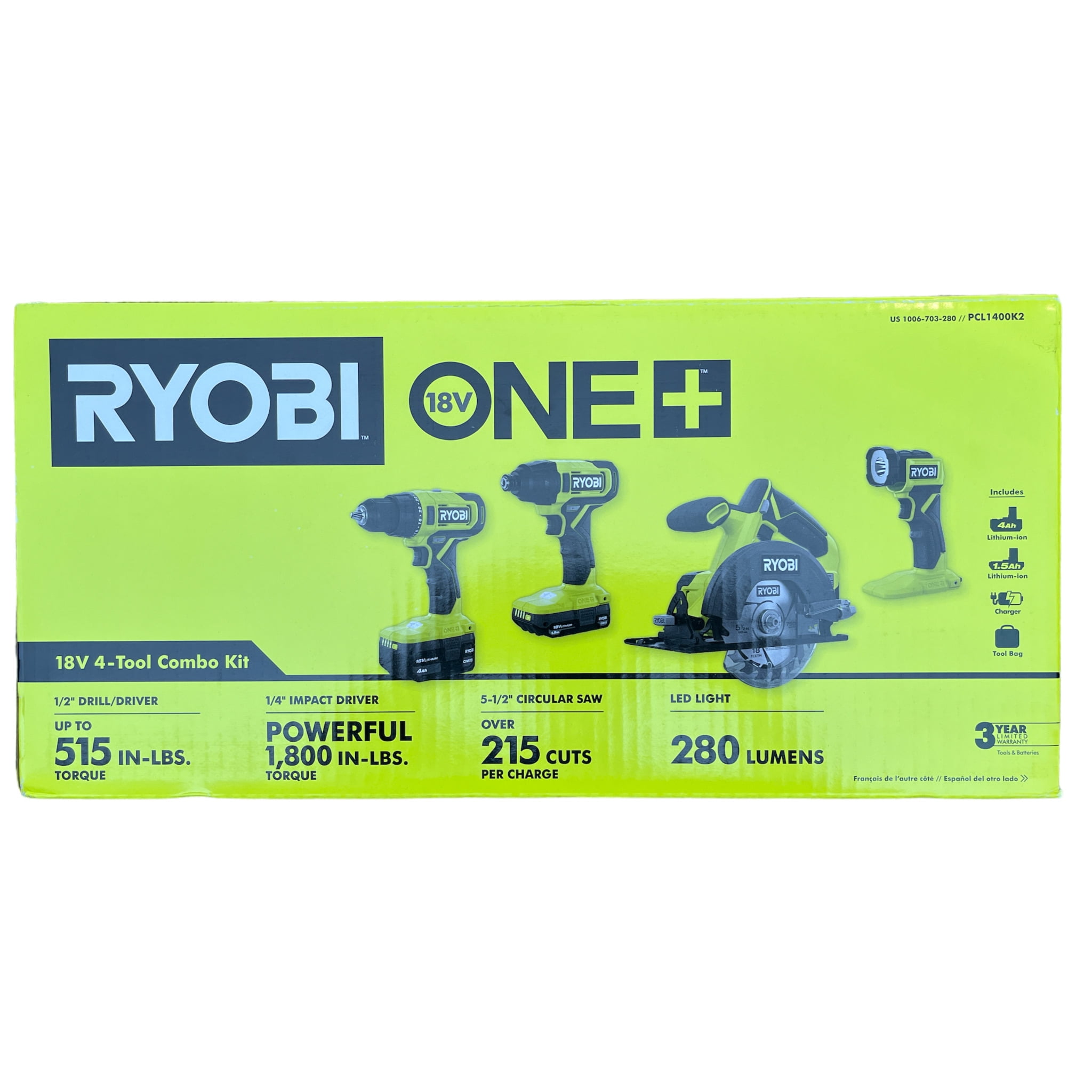 Ryobi 18v 4 piece combo kit hotsell
