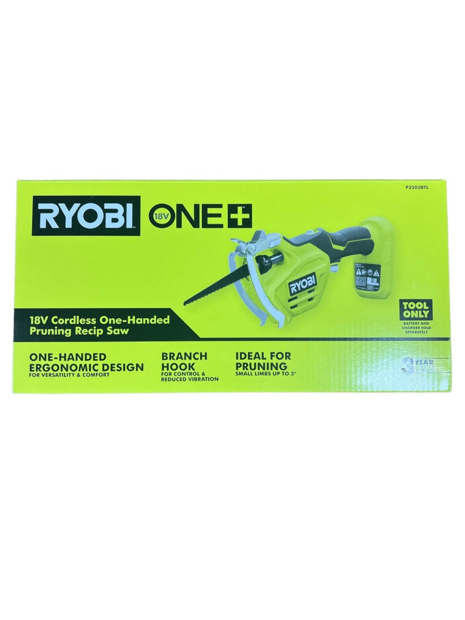 Ryobi ONE+ 18V, Electric Cordless Pruning Reciprocating Saw, 2600SPM