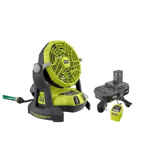 Ryobi ONE+ Misting Capability with 2 Brass Nozzlesl Misting Fan