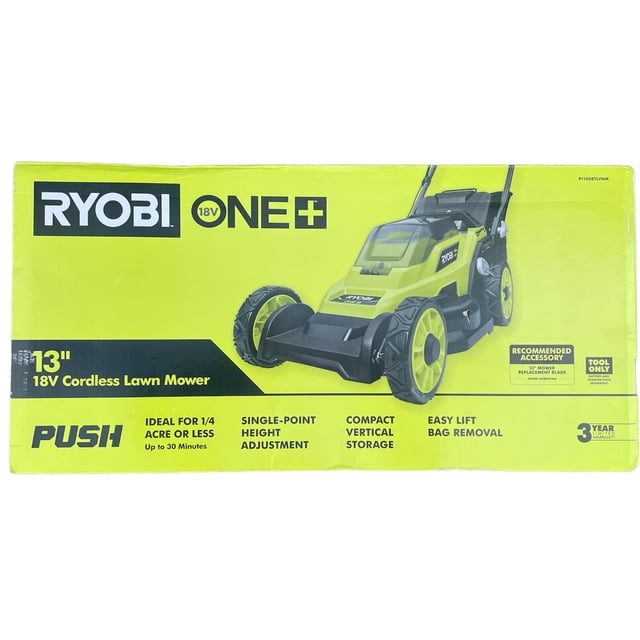 Rob Toos Ryobi ONE+ 18V 13 in. Cordless Small Lawn Mower - Battery Powered Walk ...
