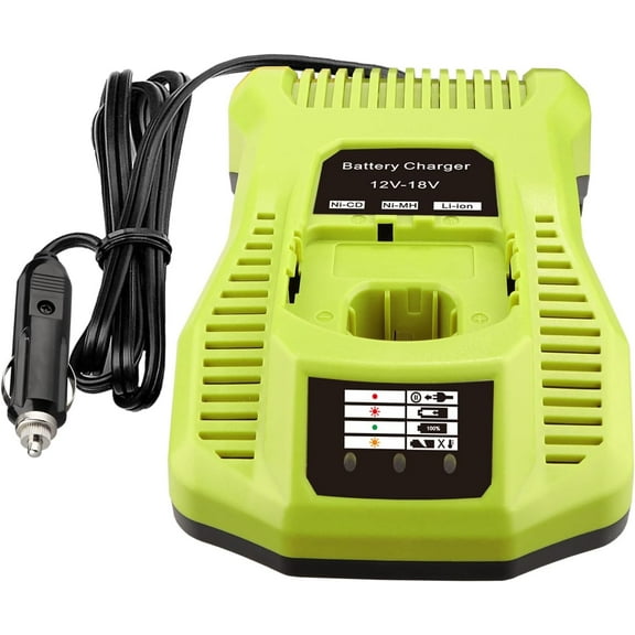 for Ryobi Vehicle/Car Charger,Cigarette Lighter Plug,Portable Dual Chemistry Lithium or NiCad Charger,for Battery P107 P102 P108 P122 P161 P190,for Ryobi 12V 14.4V 18V Battery Charger