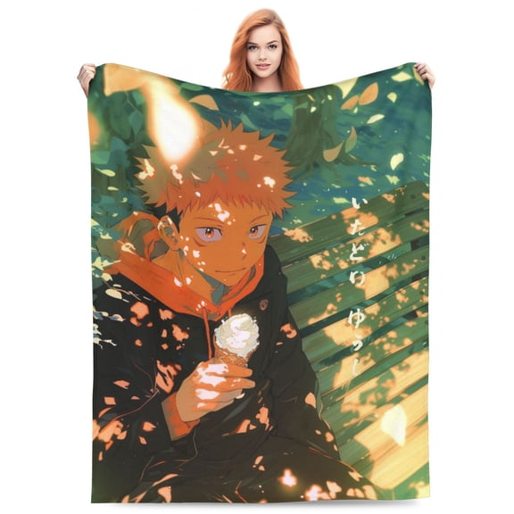 Ryomen Sukuna Itadori Yuji Fleece Blanket Throw Soft Cozy Plush Blanket For Couch Sofa Bed