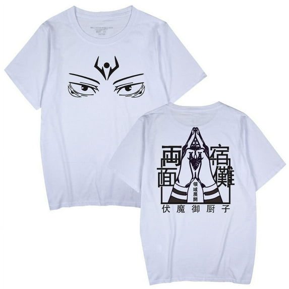 Ryomen Sukuna T-shirt summer crew neck black short sleeve top xs-3xl