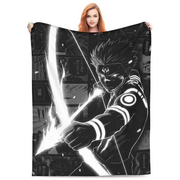 Ryomen Sukuna Yuji Itadori Fleece Blanket Throw Soft Cozy Plush Blanket For Couch Sofa Bed