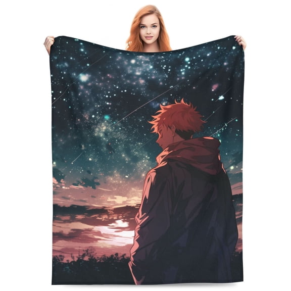 Ryomen Sukuna Yuji Itadori Fleece Blanket Throw Soft Cozy Plush Blanket For Couch Sofa Bed