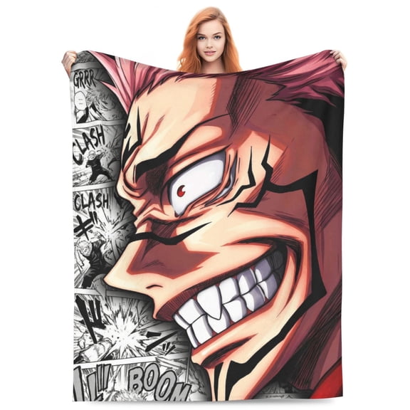 Ryomen Sukuna Yuji Itadori Fleece Blanket Throw Soft Cozy Plush Blanket For Couch Sofa Bed