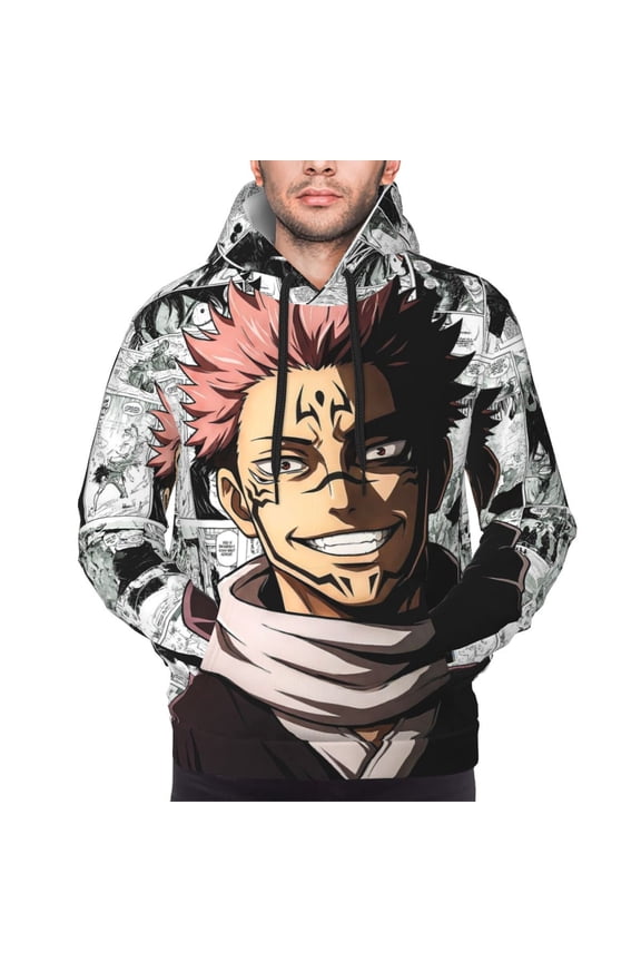 Ryomen Sukuna Yuji Itadori Hoodies For Men Hoodie Pullover Long Sleeve Hooded Sweatshirt With Pockets