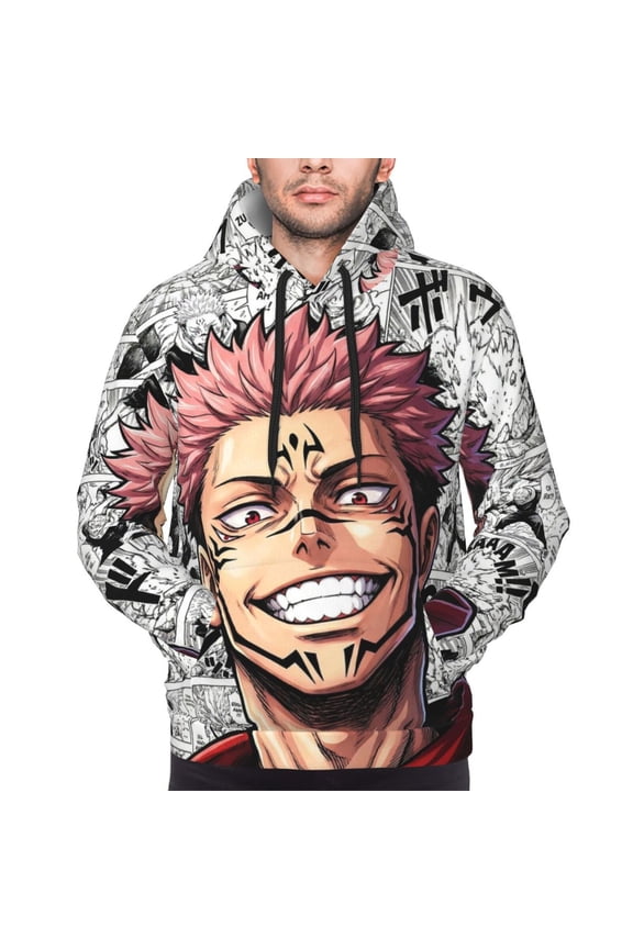 Ryomen Sukuna Yuji Itadori Hoodies For Men Hoodie Pullover Long Sleeve Hooded Sweatshirt With Pockets