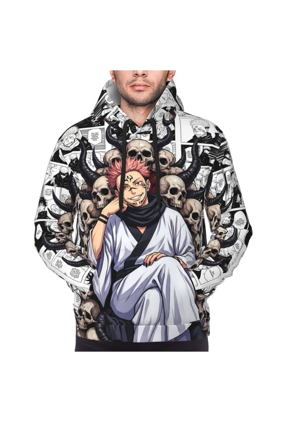 Ryomen Sukuna Yuji Itadori Hoodies For Men Hoodie Pullover Long Sleeve Hooded Sweatshirt With Pockets