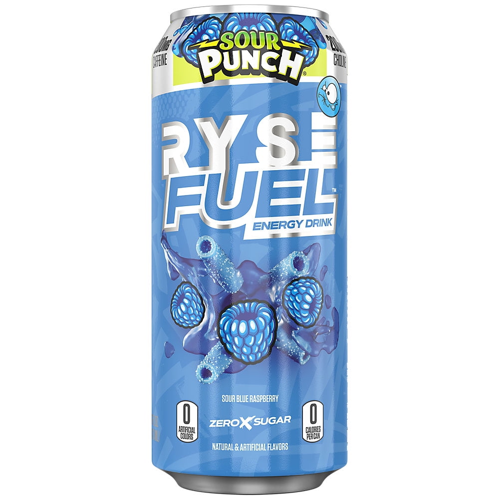 Ryse Fuel Energy Drink Sour Blue Raspberry (12 Drinks/ 16 Fl Oz. Each