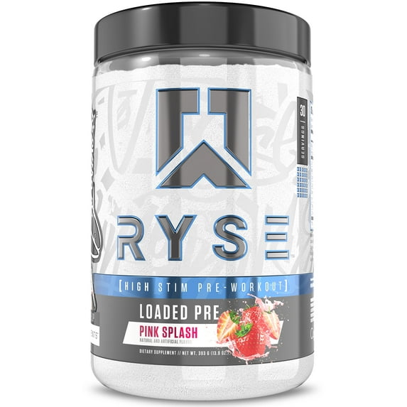 RYSE Loaded Daily Pre Workout Powder - Pink Splash - 30 Servings