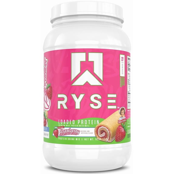 RYSE Loaded Protein Powder - Little Debbie Strawberry Shortcake Rolls - 27 Servings