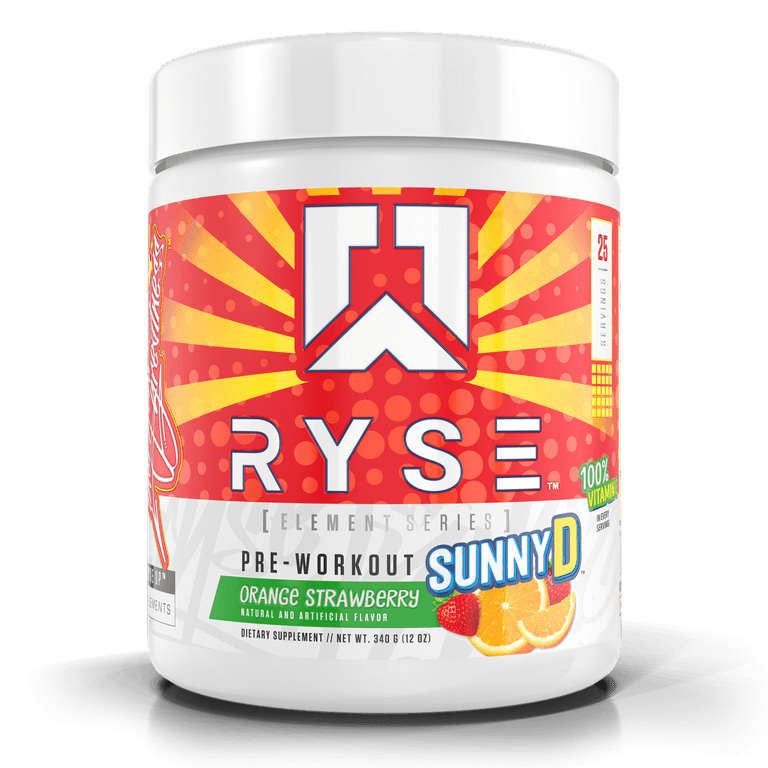Ryse SunnyD Element Series Pre Workout Powder, Orange