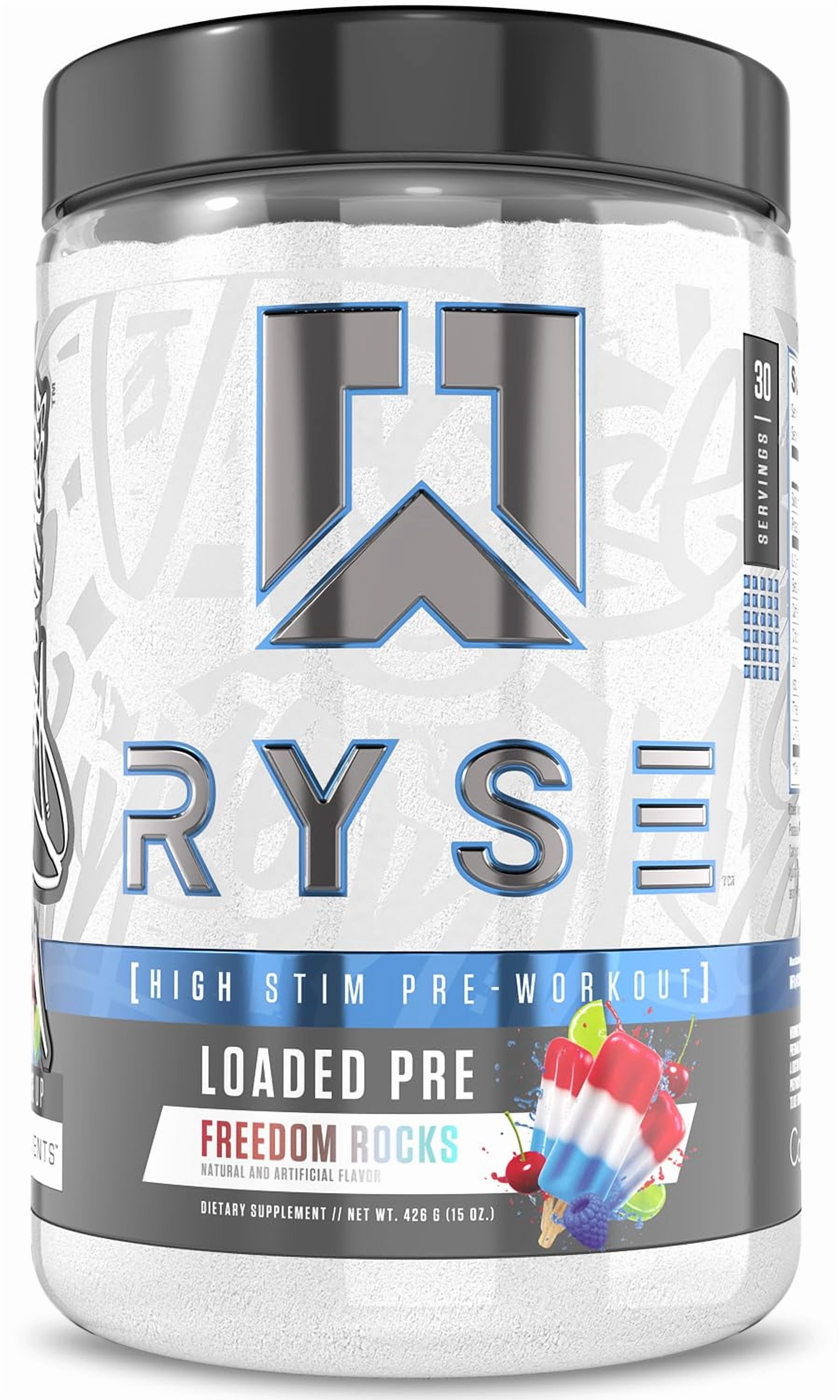RYSE Loaded Daily Pre Workout Powder - Freedom Rocks - 30 Servings