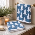 thumbnail image 1 of Rysoverian 2 Pcs Christmas Tree Hand Towels Soft Absorbent Fingertip Towels Holiday Kitchen Bathroom Decor, 1 of 7
