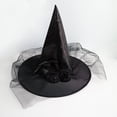 thumbnail image 1 of Rysoverian Witch Hat Rose Mesh Witch Hat Foldable Party Decoration for Halloween Carnival Masquerade Holiday Dress Up, 1 of 7