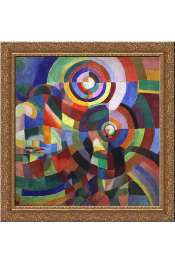 Rythm 24x18 Gold Ornate Wood Framed Canvas Art by Robert Delaunay
