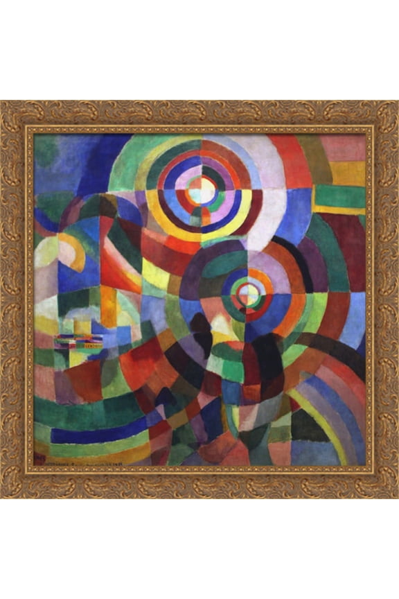 Rythm 40x28 Large Gold Ornate Wood Framed Canvas Art by Robert Delaunay